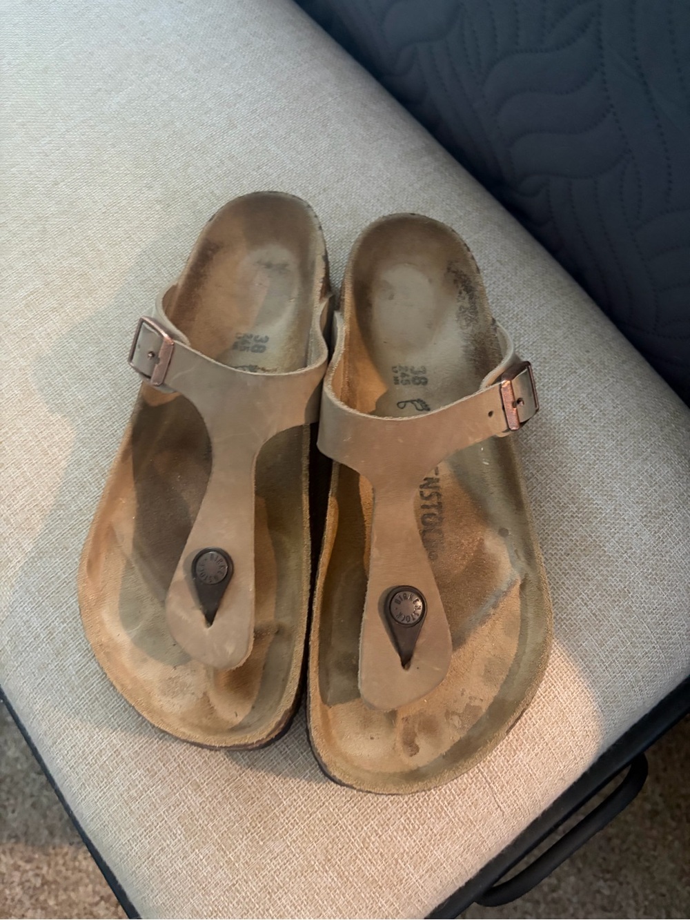 Birkenstock Taupe T-Strap Sandals